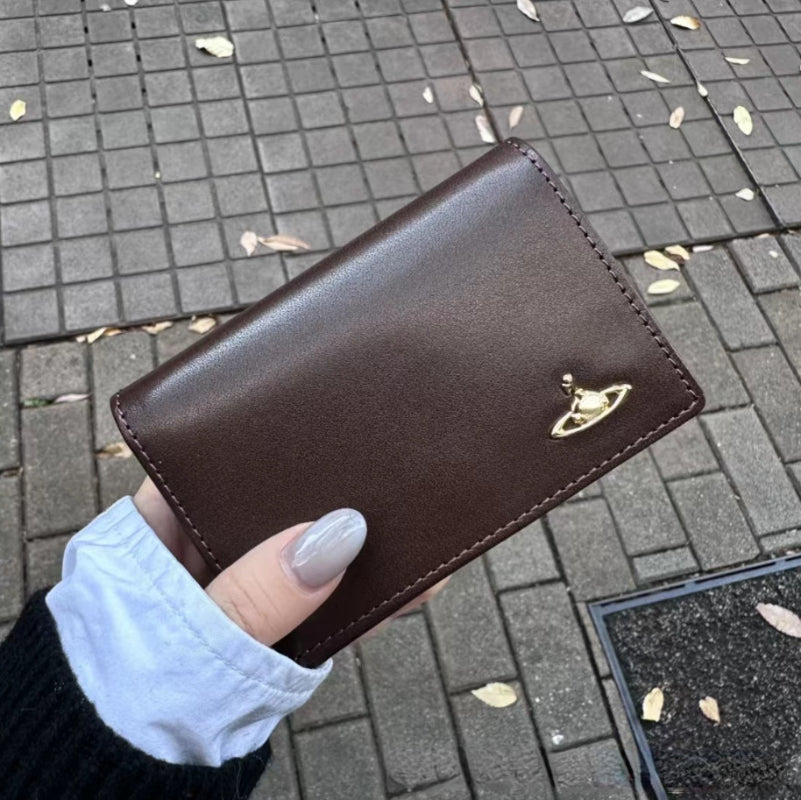 Holders Brand Wallets Large Capacity Leather Saturn Business Card Bag Passport Holder Travel Purses Ladies Handbags Evening Clutches