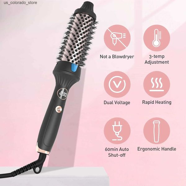 Electric Hair Brushes Thermal Brush 1.5 Inch Heated Curling Brush Ceramic Curling Iron Volumizing Brush Heating Round Brush Travel Hair Curl