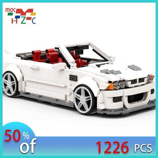 Blocks New 1226PCS E46 M3 Cabriole Supercar Racers Vehicles Sports Car Fit MOC-49496 HighhModel Building Blocks Bricks Toys Gift Kid Y241016