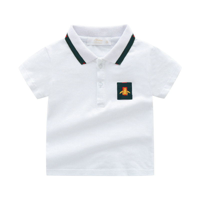 Summer Baby Boys Polo Shirts Fashion Kids Short Sleeve T Shirt Boy Tops Turndown Collar Children Clothes 2-6Years