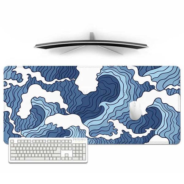 Blue Waves Mouse Pad Gaming XL HD Computer Home Mousepad XXL keyboard pad Desk Mats Natural Rubber Non-Slip Carpet Gaming laptopM240802