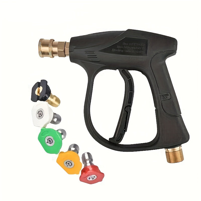 TEMU 6pcs High Pressure Washer Gun, 3000 Psi Max With Quick Connect Nozzles M22 Hose Connector 3.0 Tip