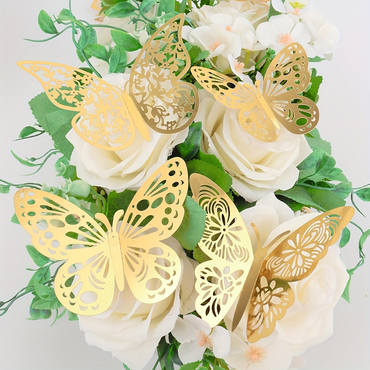 TEMU 36pcs Of Golden Decorative Stickers, 3d Removable Decals Suitable For Room Decoration, Cake Decoration, Wedding Decor, And Festive Celebrations.