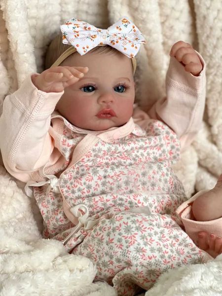 Dolls 17inch Already Finished toy Baby Doll Meadow Soft Body 3D Painted Skin with Visbile Veins Collectible Art Doll Christmas GiftL24731