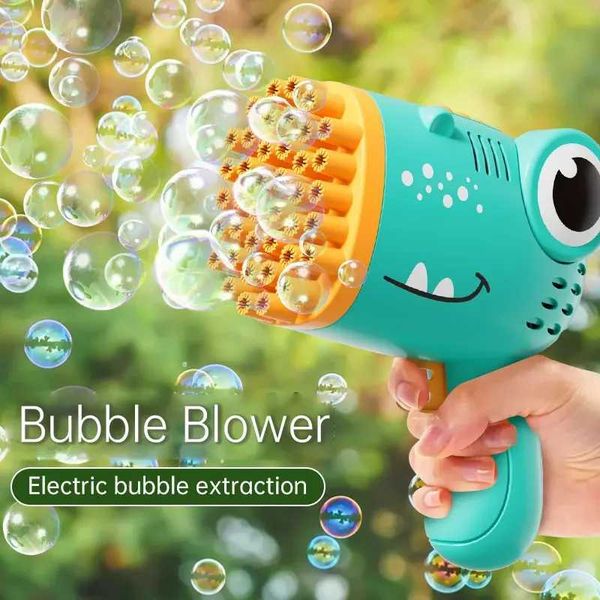 Dinosaur Bubble Gun 40 Hole Bubble Gun Automatic Bubble Gun Soap Gun Bathtub Toy Childrens Toy (excluding battery)W240902