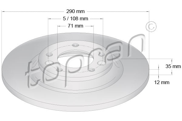 Brake Disc TOPRAN 721 186
