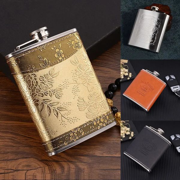 Portable 7oz8oz Stainless Steel Russian Hip Flasks Alcohol Whisky Wine Bottle Liquor Pot Drinkware Travel Cup Men Gifts 250113