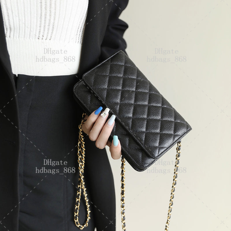 Classic Wallet ON Chain Crossbody bags Genuine Leather Mirror Top quality Designer bags Shoulder bag Handbags Flap bag Woman Bag With box 24C15A