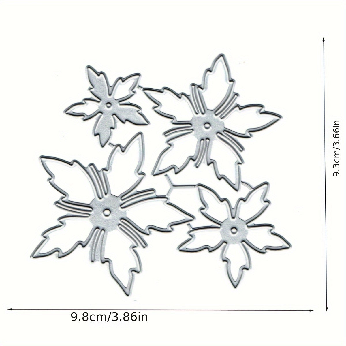 TEMU Christmas Flower Petal Cutting Dies - Stainless Steel Diy Scrapbooking & Card Making Templates, Scissors, Flower Series