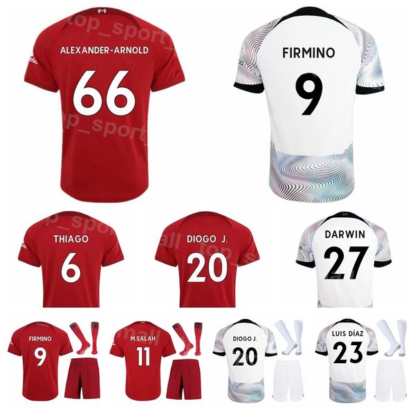 Soccer Sets-Tracksuits 22-23 Men Kids FC SALAH Soccer Jersey Set FIRMINO DIOGO JOTA DIAZ ALEXANDER-ARNOLD ROBERTSON HENDERSON ALCANTARA FABI