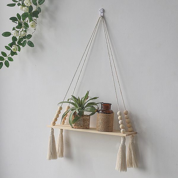 Cotton rope hand-woven tapestry home decoration wall hanging octagonal bead shelving swing hanging wall decoration