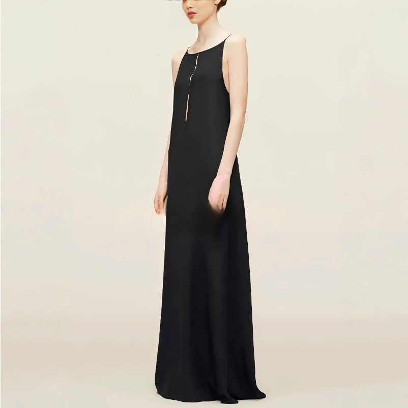 (691) New Style Suspender Solid Color Large Swing Skirt Sleeveless Dress