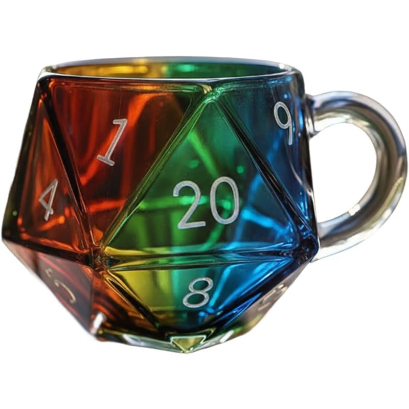 TEMU 1pc D20 Dice-shaped Coffee Mug - Multi-sided Rpg Tabletop With Numbered 20-sided Die Design, Gift For D&d Fans, Gamers & Collectors, Durable