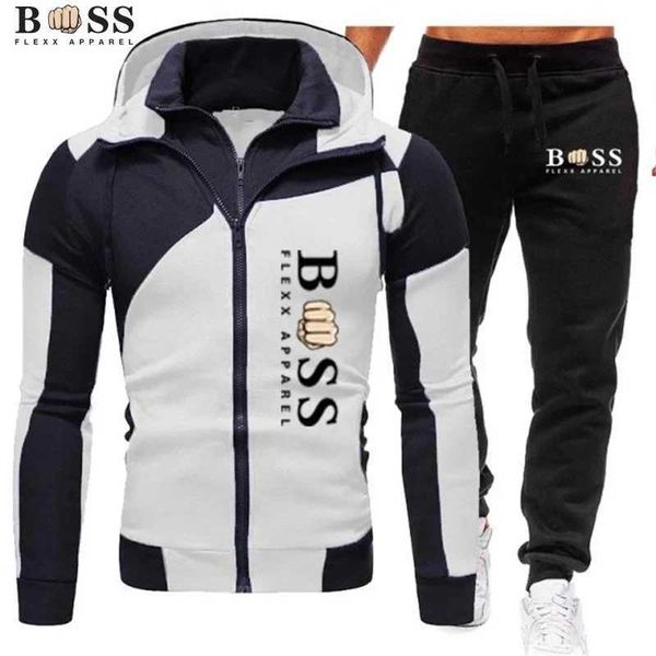 Men's Tracksuits BSS Flexx Apparel New Mens Zipper Pullover com capuz+Sortpants Sport Sport Casual Jogging Sportswear de 2 peças Conjunto pa