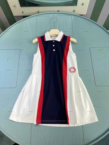 Luxury baby skirt Multi color stripe splicing Princess dress Size 100-150 CM kids designer clothes summer Sleeveless girls partydress
