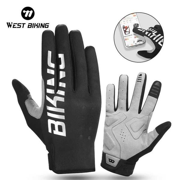 Sports Gloves WEST BIKING Cycling Gloves MTB Bike Bicycle Full Finger Gloves Men Women Winter Gym Fitness Non-slip Breathable Sports Gloves