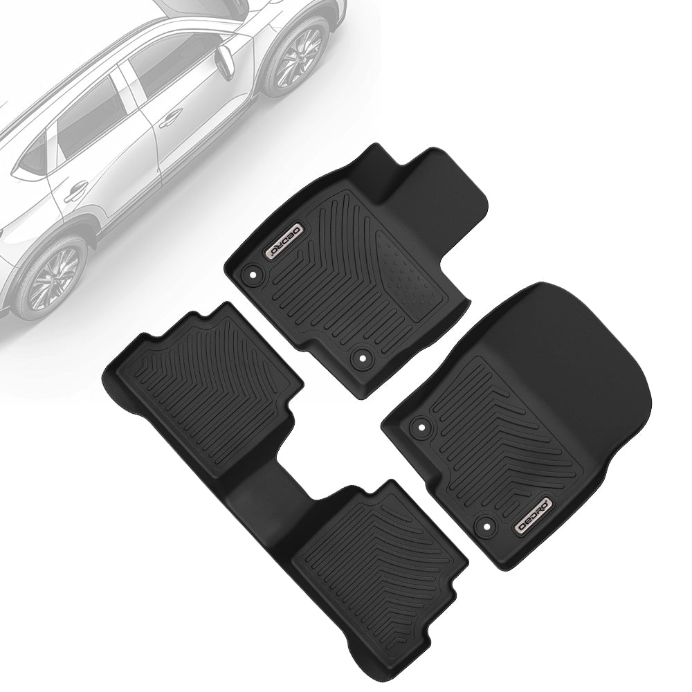 OEDRO Custom Fit Front & 2nd Row Floor Mats for 2017-2025 Mazda CX-5, Premium All-Weather Protection, Heavy Duty & Durable Liners
