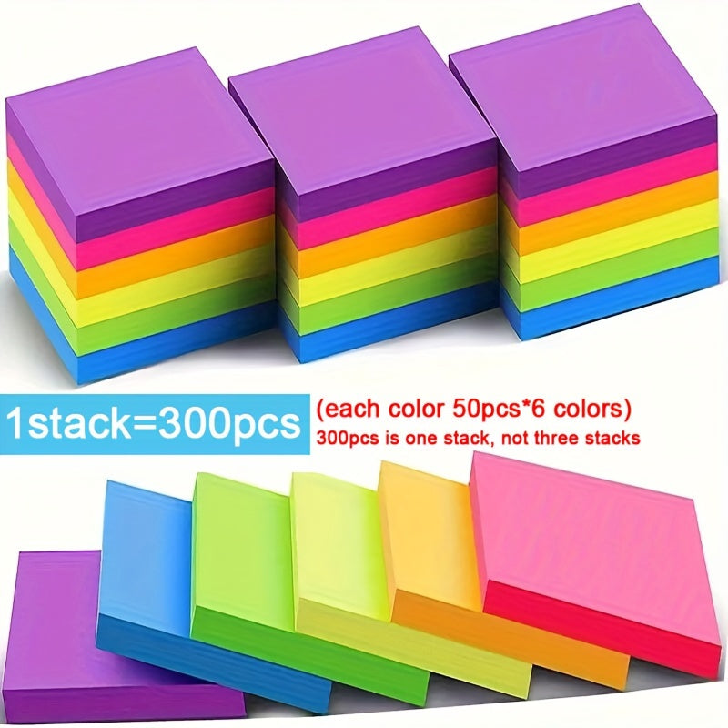 TEMU 300pcs Sticky Notes - Assorted Colors For Students & Office Use Cute Sticky Note Pads Colored Notebook Paper, Sticker Notes For Home Message,