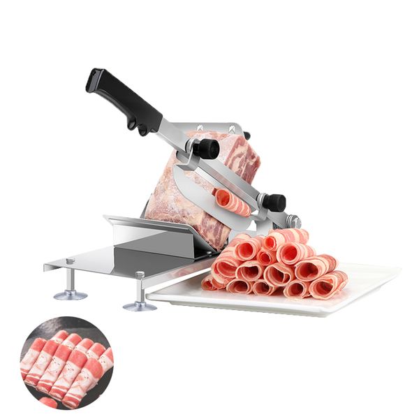 Commercial Household Manual Lamb Slicer Bone Cutting Machine Beef Herb Mutton Rolls Cutter Frozen Meat Slicer Kitchen Gadgets