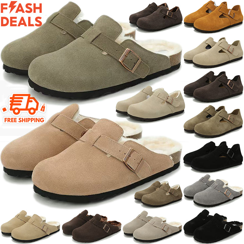free shipping slippers designer sandals clog for men women slides sliders shoes shearling suede leather sandal flip flops slide slipper mens womens