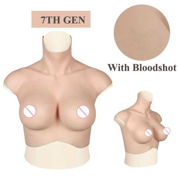 Breast Pad KUMIHO 7TH GEN Bloodshot Silicone Breast Forms No Oil Fake Boob for Crossdressing Sissy Drag Queen Shemale Transgender Cosplay 24