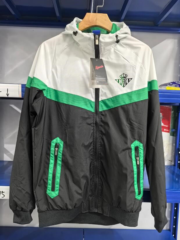 2025 2026 windbreaker half zipper Real Betis Sevilla kids and adult tracksuit jacket soccer jersey 25 26 tracksuit training Half pull long sleeve zi