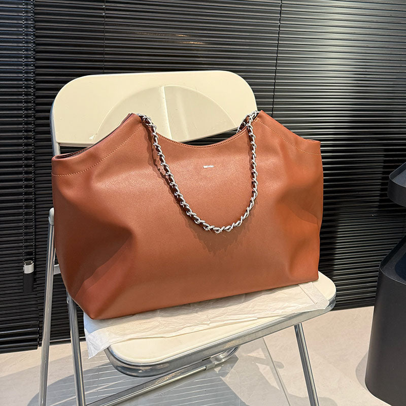 New Fashion Designer Ladies Handbag High Quality Soft Leather Underarm Bag Large Capacity Airport Xxl Travel Mommy Bag Purse 40x30cm
