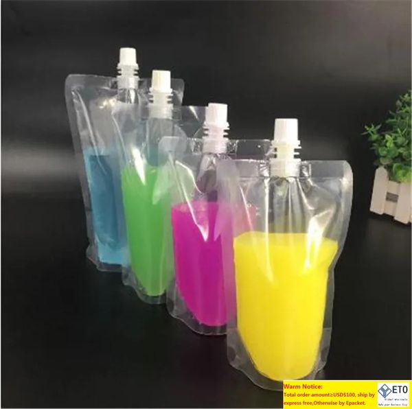 100ml 200ml 250ml 300ml 500ml Standup Plastic Drink Packaging Bag Spout Pouch for Beverage Liquid Juice Milk Coffee DLH169