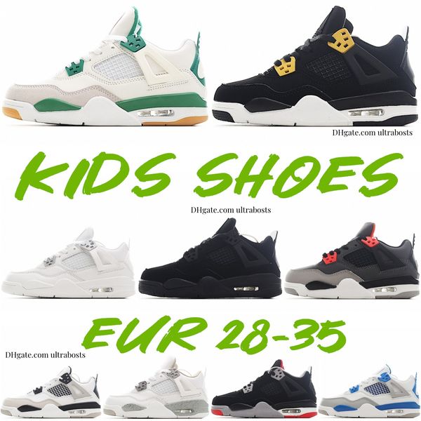 4s Kids Shoes Basketball Toddler 4 Sneakers Boys Children Black Cat Designer Military Trainers Youth Kid Shoe Royalty Blue Bred Infrared Whi