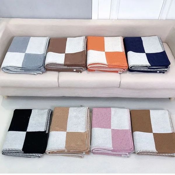 Designer Jacquard Blanket Cashmere Soft Wool Portable Home Bedding Throws Warm Sofa Knitted Throw Blankets 135*175cm
