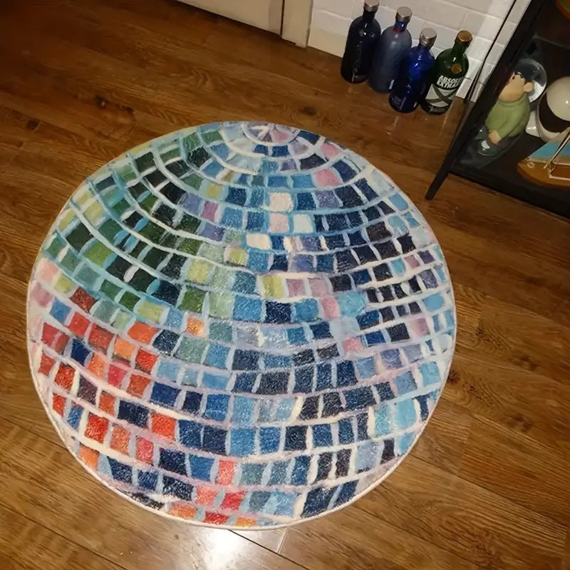 Cartoon Cute Fun Round Carpet Children Baby Room Decoration Living Room Sofa Coffee Table Non-slip Machine Washable Mat