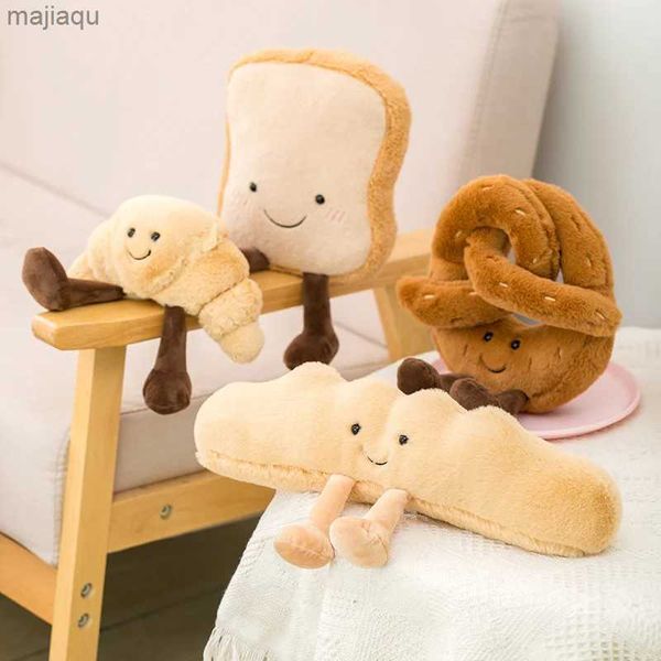 Plush Dolls Kawaii Bread Food Series Plush Toy Baguette Croissant Roll Bread Plush Doll Pendant Keychain Decoration Bedroom Sofa BackpackL24