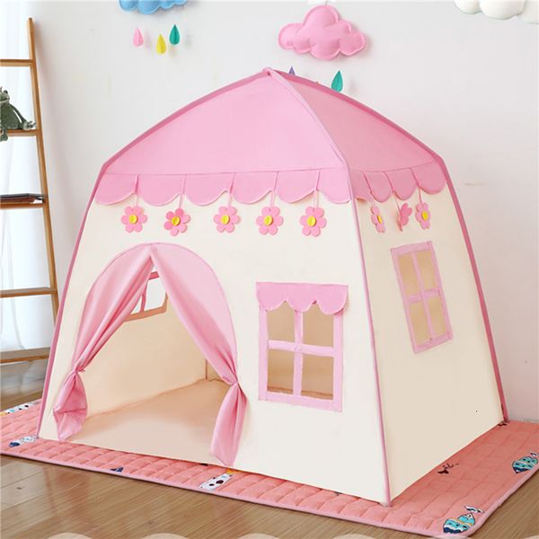 Toy Tents Portable Children&#039;s Tent Cute Wigwam Folding Kids Tents Tipi Baby Play House Large Girls Princess Castle Child Room Decor 230