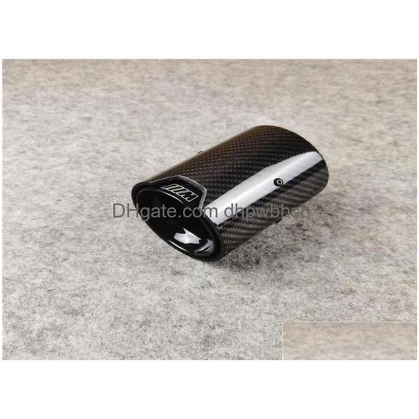 Exhaust Pipe Glossy Black Tail Pipes Carbon Fiber M Performance Muffler Exhausts Tips Stainless Steel End Pipe1972040 Drop Delivery Dhzrz