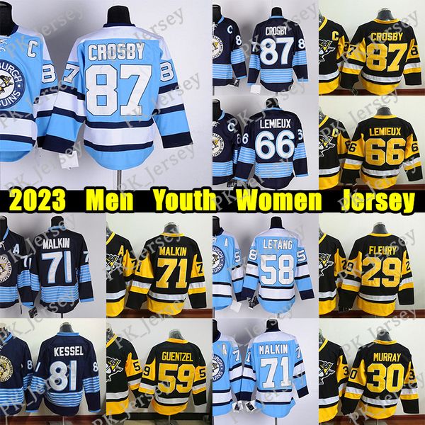 #87 Sidney Crosby 2011 Winter Classic hockey jersey #65 Erik Karlsson #58 Kris Letang Reilly Smith Evgeni Malkin Carter Bryan Rust Tristan J