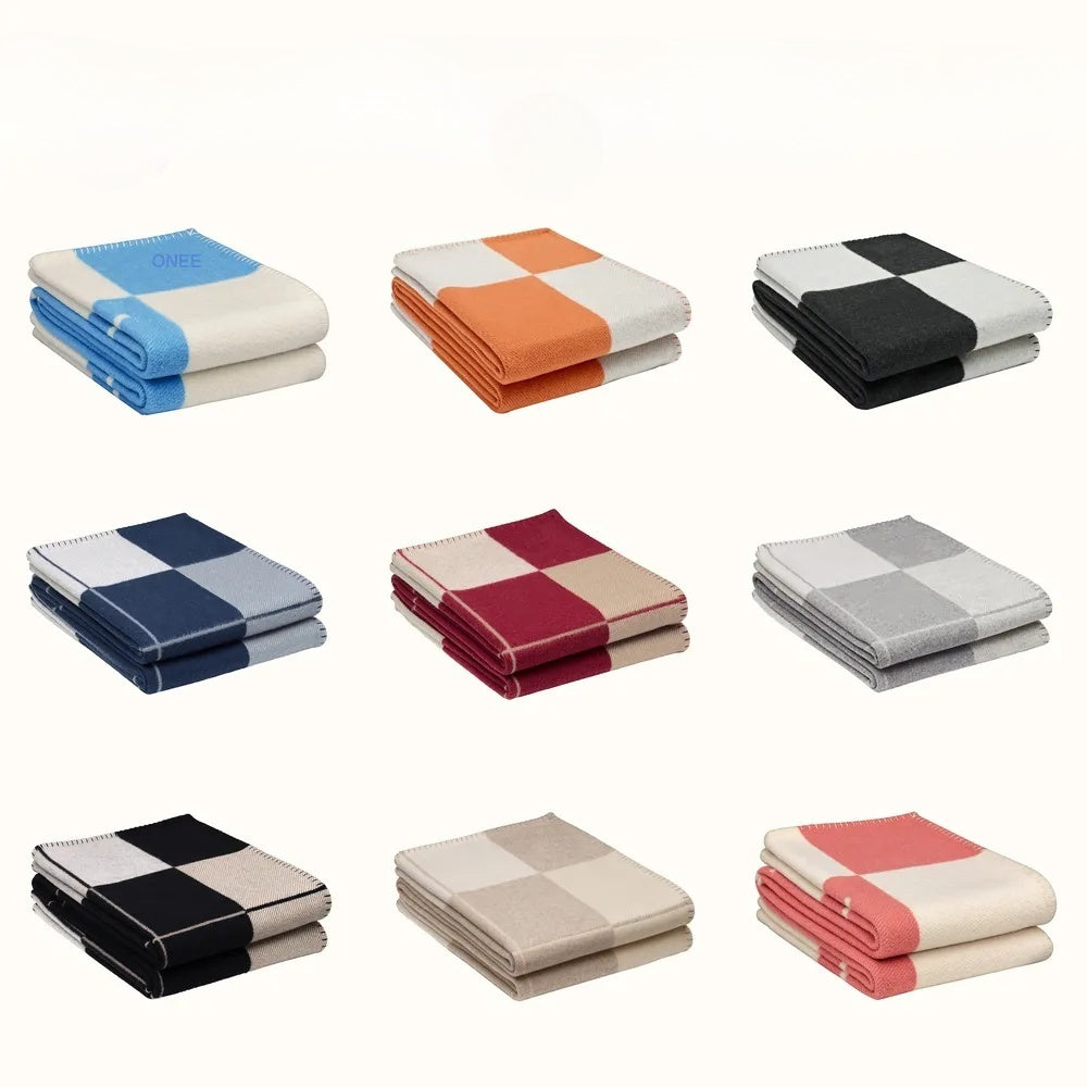 15 Styles Letter Cashmere Designer Blanket Soft Wool Scarf Shawl Portable Warm Plaid Sofa Bed Fleece Knitted Throw 140x170CM