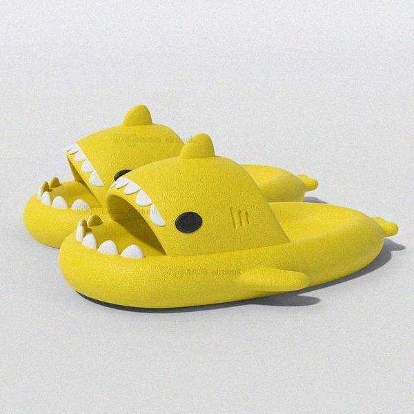 Summer Home Women Shark Slippers Anti-skid EVA Solid Color Couple Parents Outdoor Cool Indoor Household Funny ShoeRVB1#