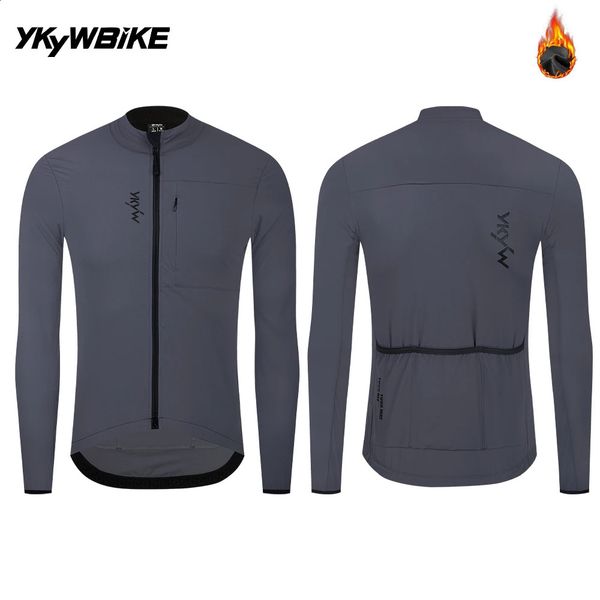 YKYWBIKE Mens Cycling Jacket 10-20Â°C Waterproof Windproof Bicycle Windbreaker Warmth Fleece Road Bike Jacket Cycling Clothing 241225
