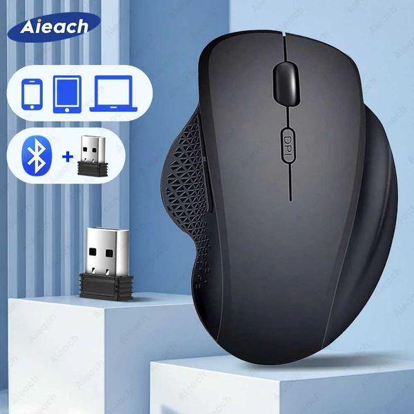 Dual Mode Wireless Computer Mice 1600 DPI Rechargeable Ergonomic Bluetooth Mouse For Laptop-Notebook-iPad-Tablet-Mac-ChromebookLX241024