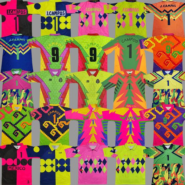Retro Jorge Campos Soccer Jersey El inmortal Football Shirts Campos Goalkeeper Kit J Navarrete bright kits contributed portero goalie shirts