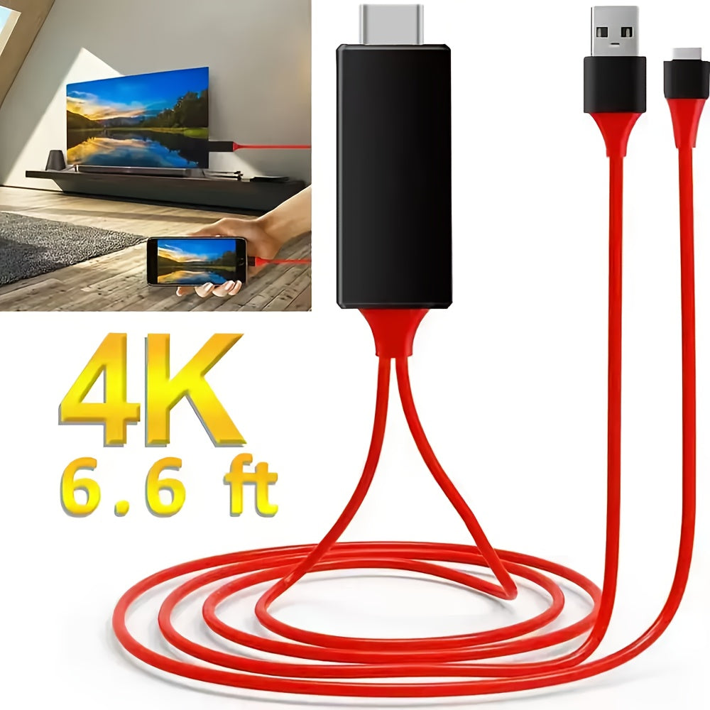 TEMU Fastfish Hd Mirroring Cable Phone To Hdtv Tv Cord Adapter 6ft For Iphone 14 11 8 For Ipad