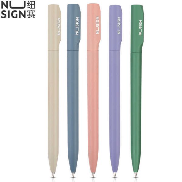 Gel Pens Deli Nusign Gel Pen Neutral Pens P Caneta Rotary Switch Smooth 05MM Black Ink Writing for Office School Stationery J230306