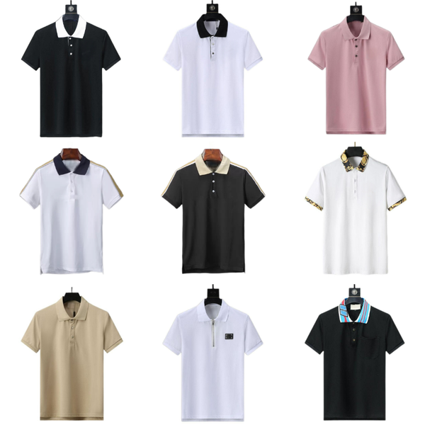 mens t shirt polo shirt mens polo shirts summer stripe t-shirt men luxury polos Casual Mens TShirt Letter Print Fashion High Street Man Tee