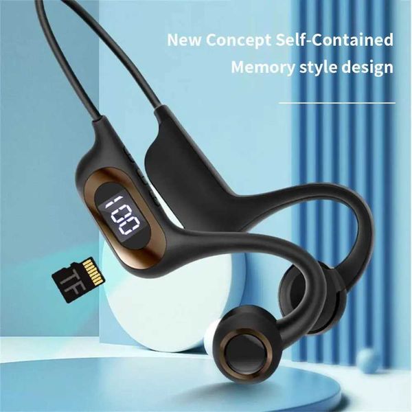 Bone Conduction Headphone 5.3 Ear-hook Air Conduction Wireless Sport Headset With Mic For Android Ios Support SD CardCL240801