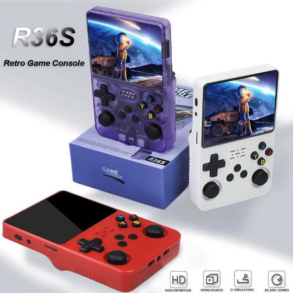 R36S open source game console 3.5-inch IPS screen Linux system classic video game console 64G portable pocket game console X241121