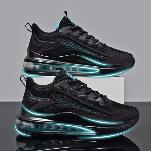 Mens Running Shoes Air Almofada Mens primavera e verão Moda respirável solo de solo masculino Sapatos esportivos casuais 241111