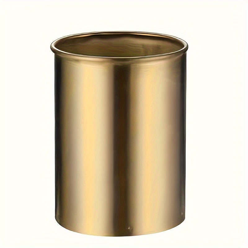 TEMU Build, Stainless Steel Pen Holder In - Sleek, For Desk Organization | Ideal For Decor | Storage For Pens, Scissors, Markers