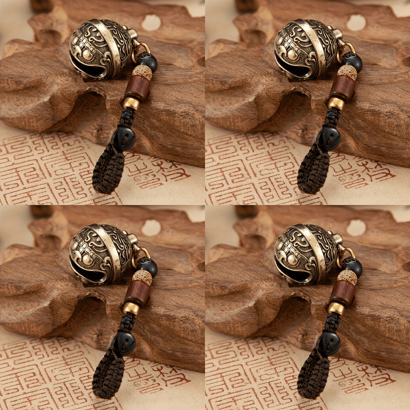 TEMU 1pc Brass Brass Bell Lion Dragon Small Bell Pendant, Keychain Ring Sling, Men Halloween Gift
