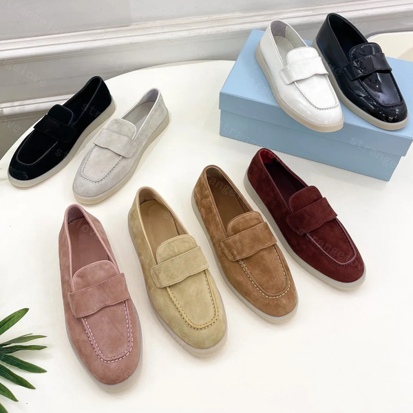 Suede Loafers Suede Mules Men Women 100% real leather Slip-Ons Designers Loafers Flats Shoes Dress Shoes with box Size 35-45 luxury Moccasin