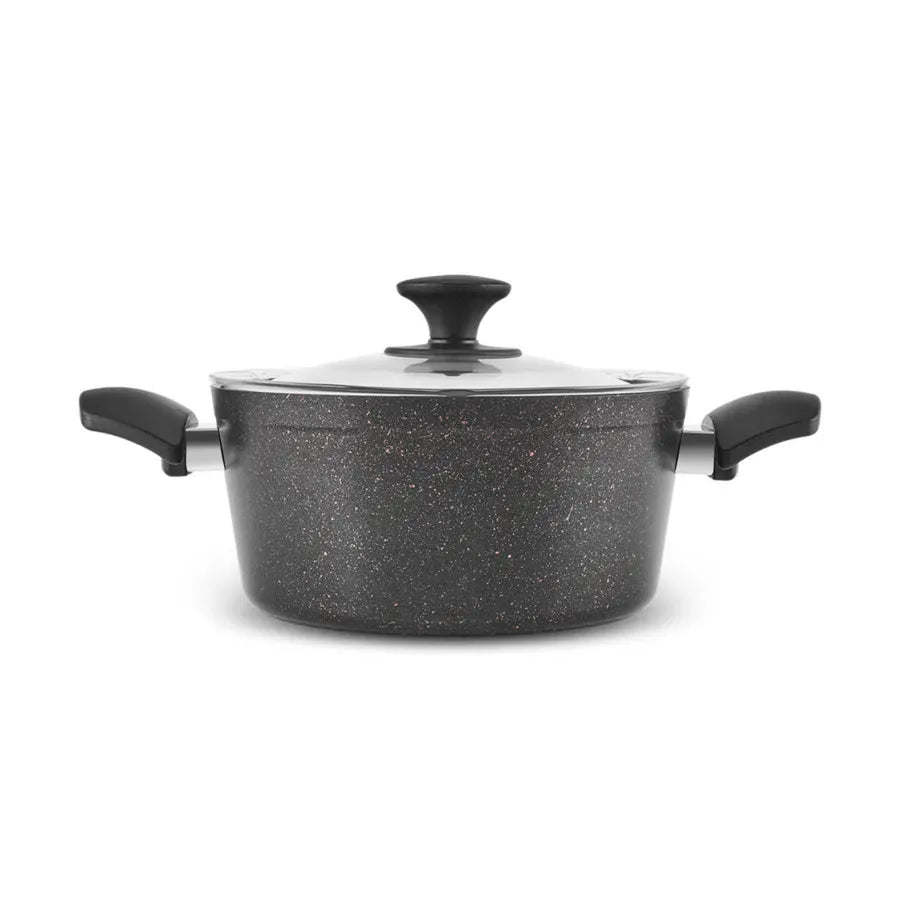 Karaca Blackgold Biogranite 15-Piece Induction Cookware Set, Black Gold